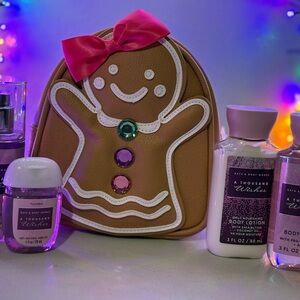 Bath & Body Works Gingerbread Gift Set with Pink Accents